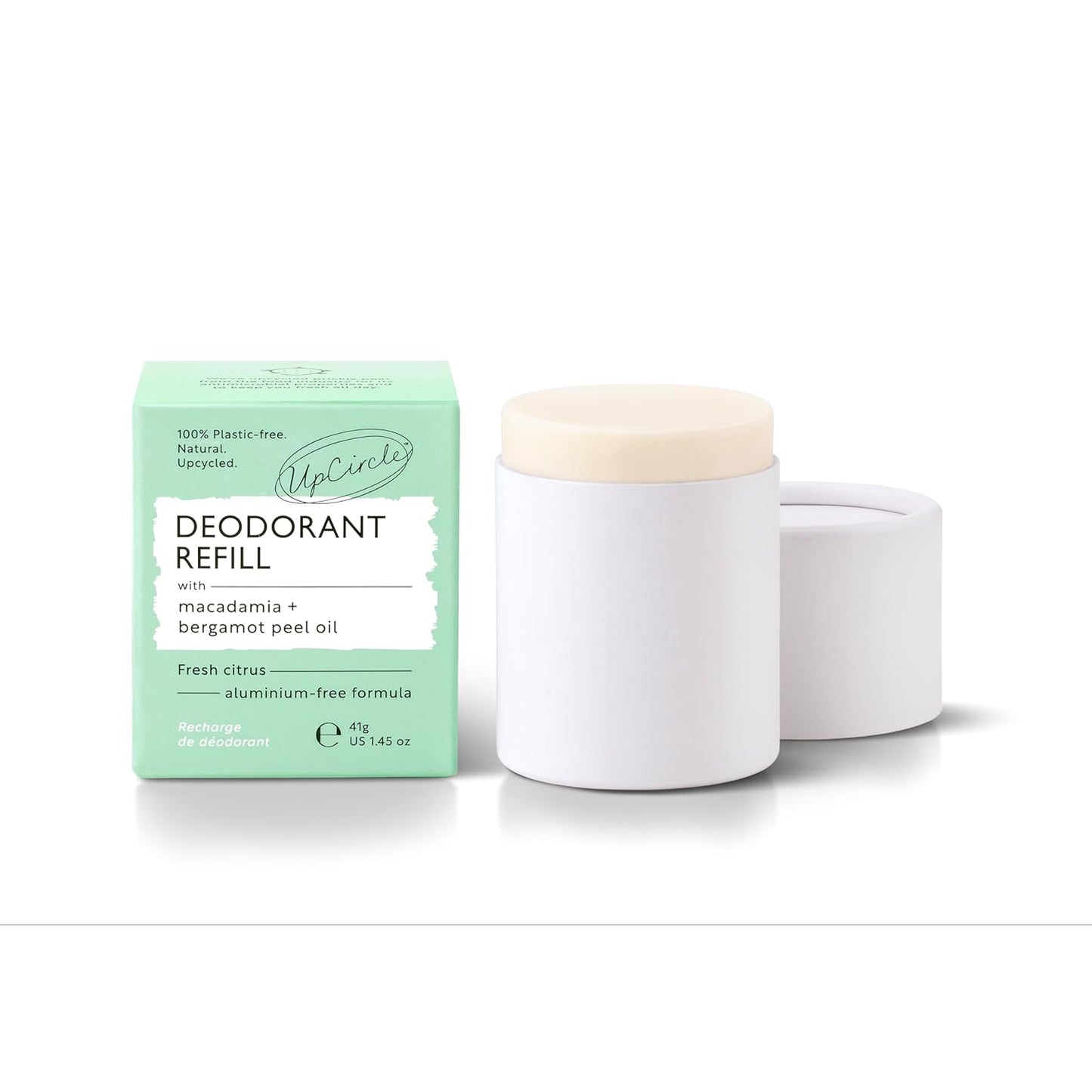 UpCircle Refill - Deodorant with Macadamia + Bergamot - 1 refill - Suitable for Sensitive Skin - Natural - Hydrating - Up To 24 Hours of Lasting Protection