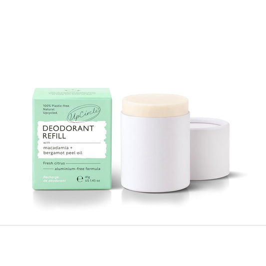 UpCircle Refill - Deodorant with Macadamia + Bergamot - 1 refill - Suitable for Sensitive Skin - Natural - Hydrating - Up To 24 Hours of Lasting Protection