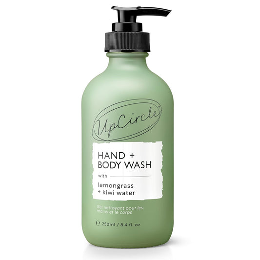 UPCIRCLE Hand + Body Wash with Kiwi Water 8.45oz - For Soothing + Protecting - Glycerin + Lemongrass - Natural, Vegan + Cruelty-Free