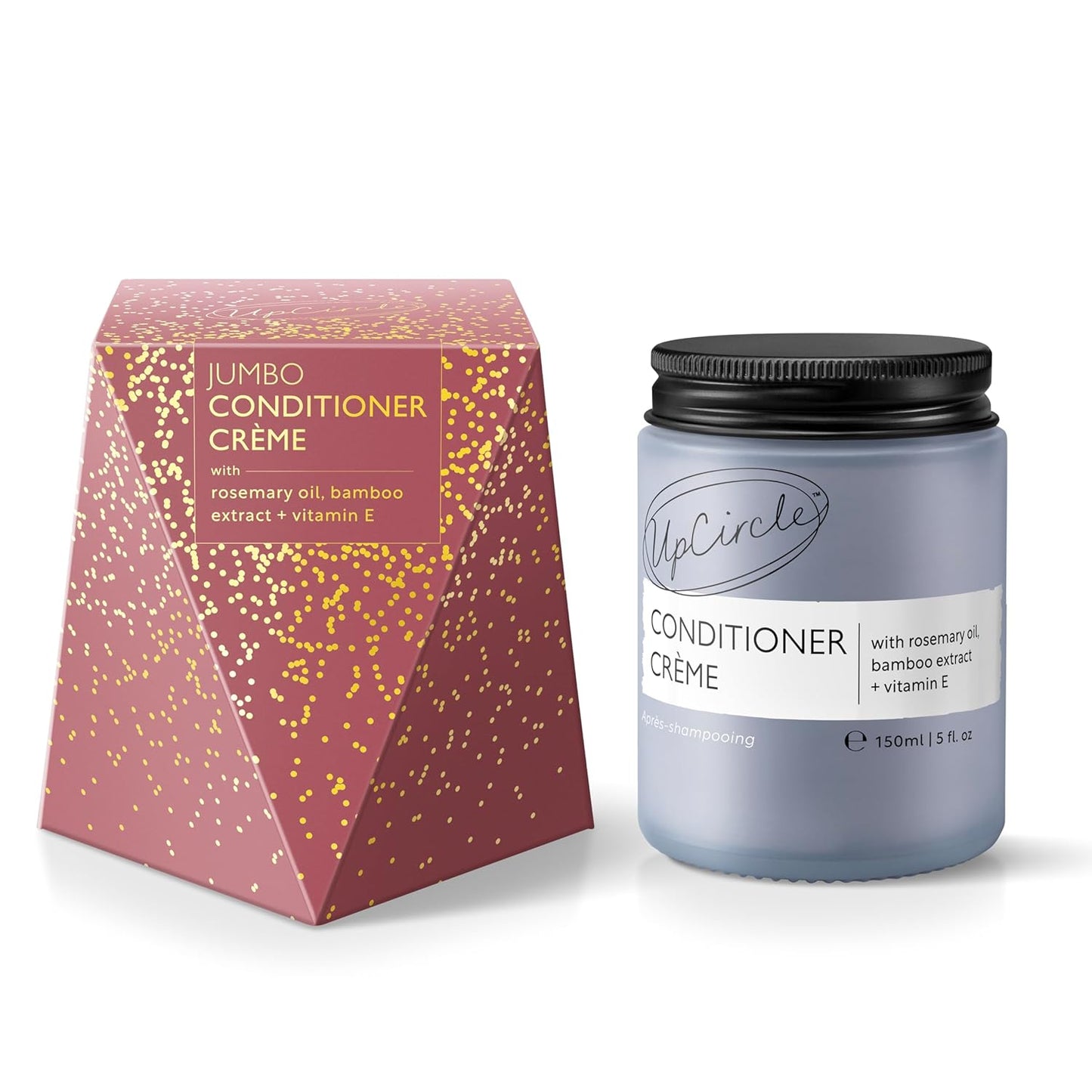 UPCIRCLE Jumbo Conditioner Crème with Rosemary Oil + Vitamin E - 150ml – Gentle Formulation To Repair + Protect – Bamboo Extract + Orange Peel – Natural, Vegan + Cruelty-Free