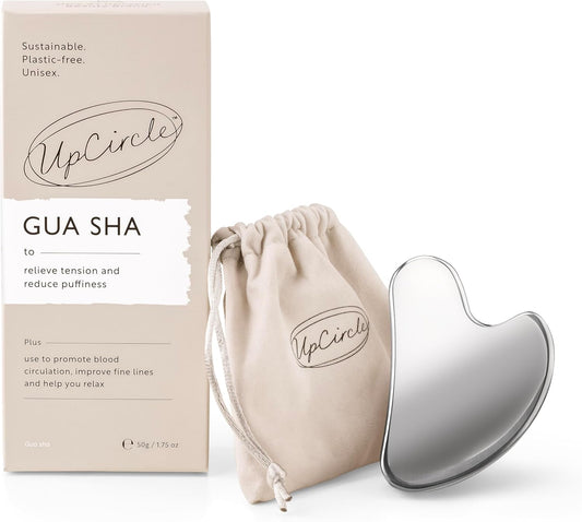 UPCIRCLE Gua Sha Facial Tool - Relieves Tension, Aids Lymphatic Drainage + Boosts Circulation for A Healthy Glow – Stainless Steel Tool