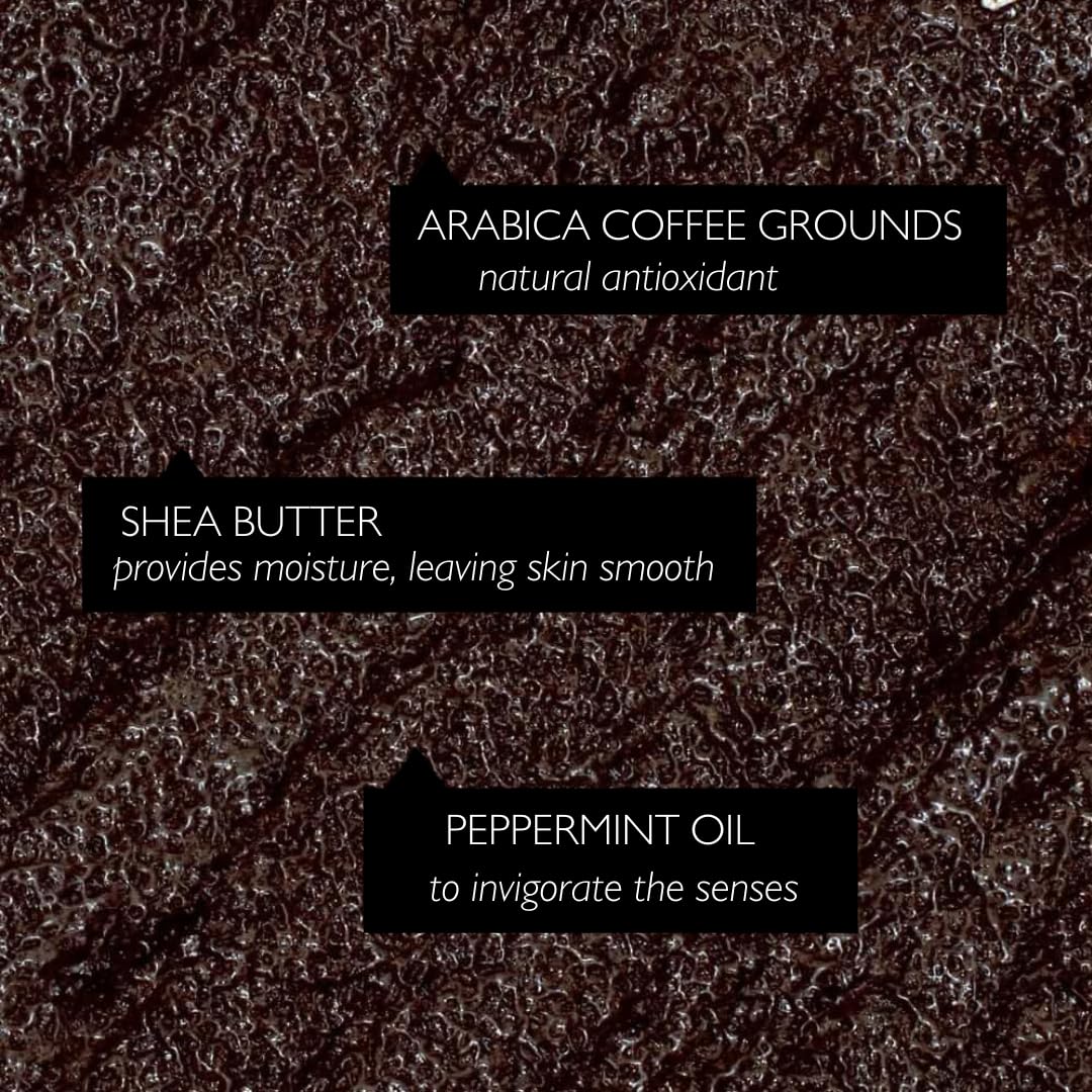 UpCircle Exfoliating Coffee Body Scrub with Peppermint 220ml - Sea Salt, Eucalyptus + Coconut Oil - Exfoliates Your Skin + Improves Circulation - Natural, Vegan Exfoliator For Soft, Smooth Skin