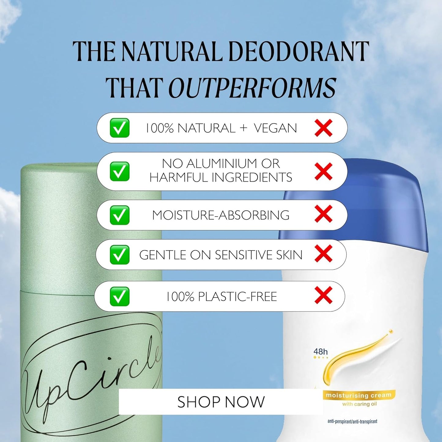 UpCircle Refill - Deodorant with Macadamia + Bergamot - 1 refill - Suitable for Sensitive Skin - Natural - Hydrating - Up To 24 Hours of Lasting Protection